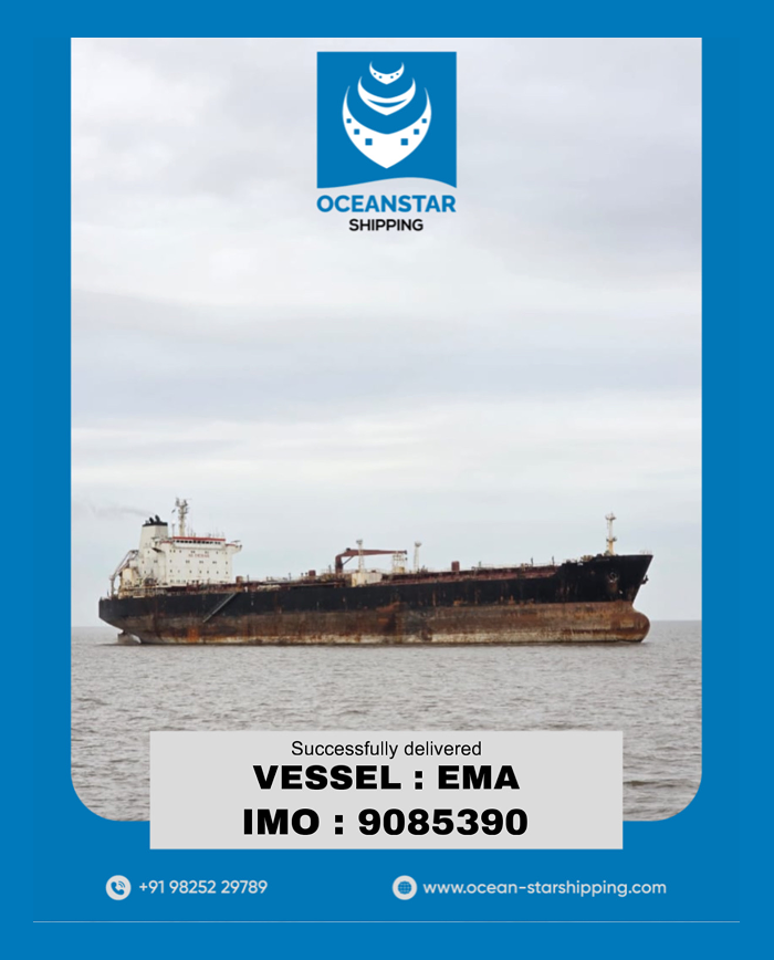 MV EMA (IMO 9085390) Arrives Safely at Alang for Recycling